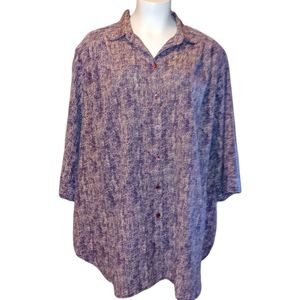 MG Purple Printed Button Down Top 5X